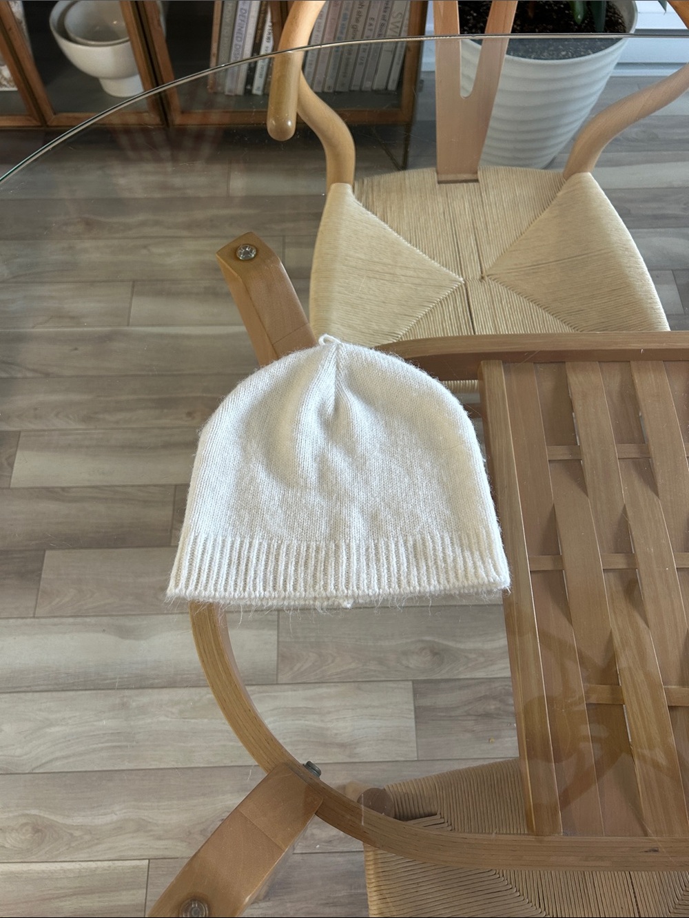 Soft Cream Knit Beanie Hat